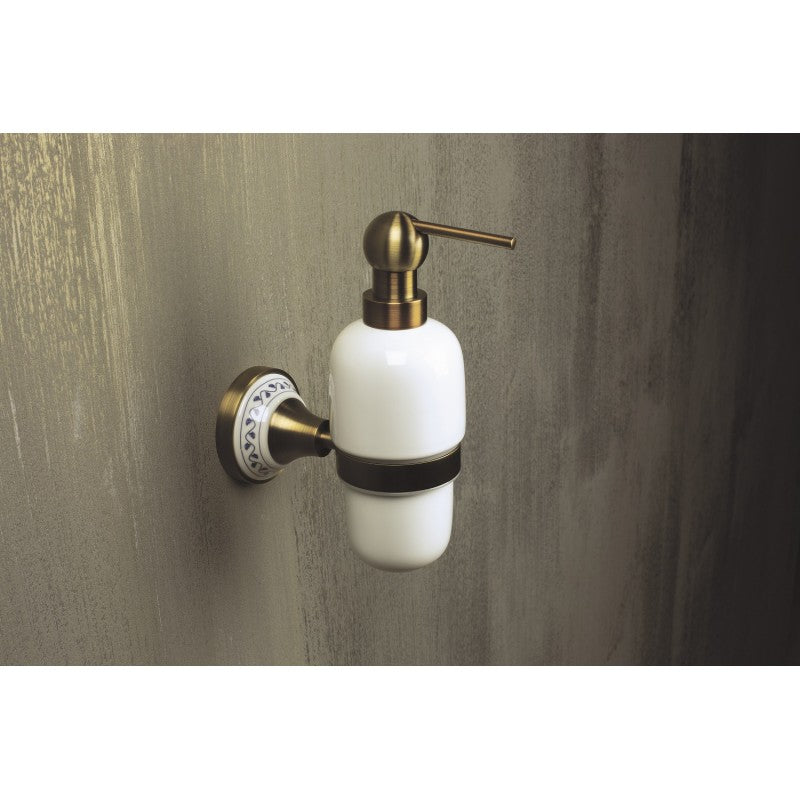 Dispenser di sapone liquido KERA in ottone e ceramica 19 x7,2 x12,5 cm / 230ml