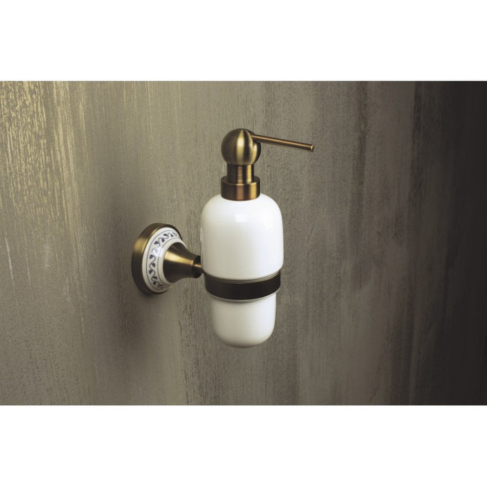 Dispenser di sapone liquido KERA in ottone e ceramica 19 x7,2 x12,5 cm / 230ml