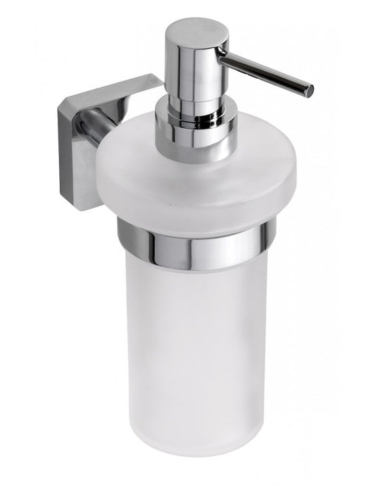 Dispenser di sapone liquido da parete TASI in ottone cromato e vetro / 230 ml