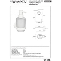 Dispenser sapone liquido da parete BIANCO in ottone bianco / 200ml