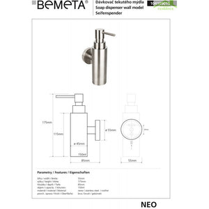 NEO Dispenser di sapone in acciaio inox 150ml