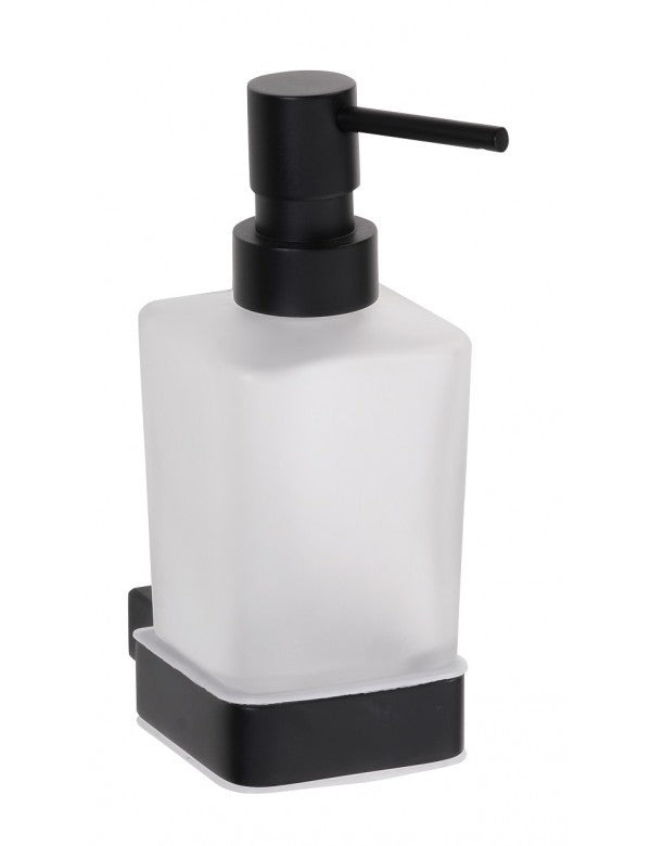 Dispenser di sapone liquido NERO in ottone nero e vetro / 250ml