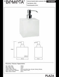 Dispenser Sapone Liquido PLAZA 7x10,5x17 cm