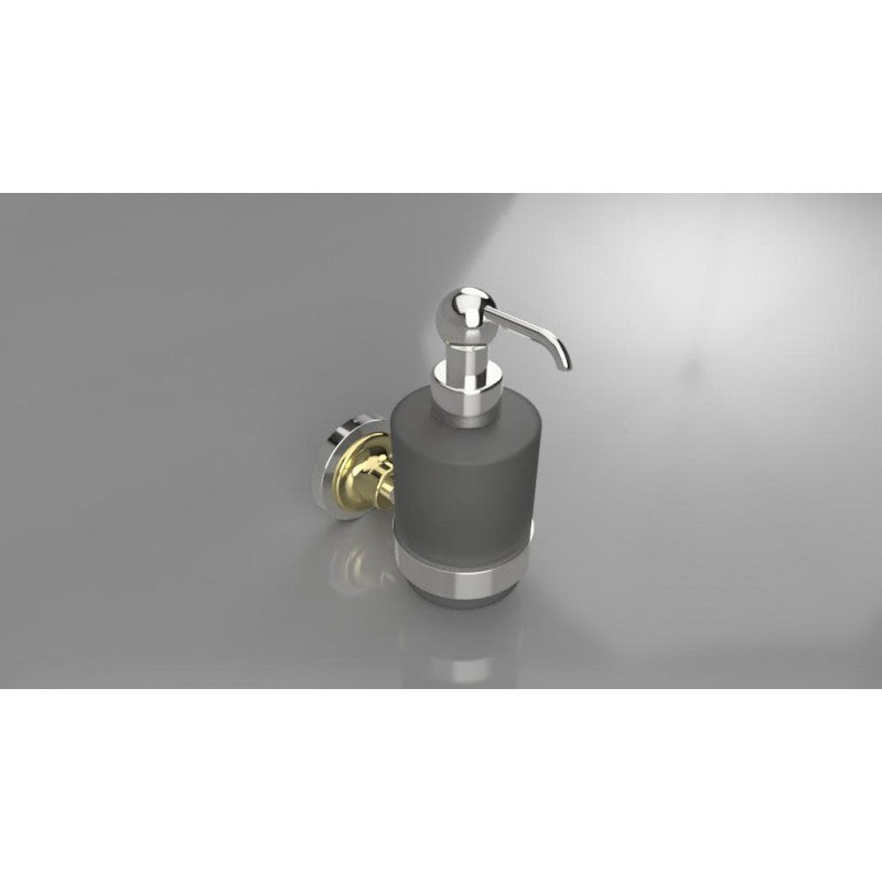Dispenser Sapone Liquido RETRO in Vetro e Ottone Cromo-Oro / 200 ml