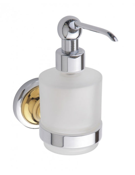 Dispenser Sapone Liquido RETRO in Vetro e Ottone Cromo-Oro / 200 ml