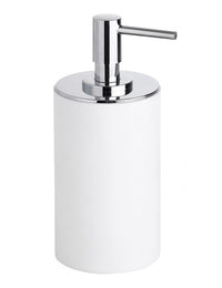 Dispenser Sapone Liquido Rotondo GAMMA in Ottone Cromo Bianco Opaco / 250 ml