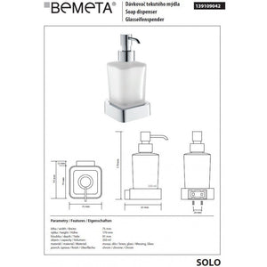 SOLO Dispenser di sapone liquido in ottone cromato e vetro / 250ml