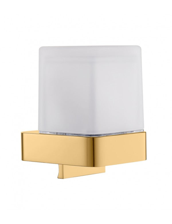 Dispenser sapone da parete NIL in ottone oro spazzolato e vetro 200 ml