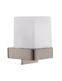 NIL Dispenser Sapone da Parete in Metallo Lucido Ottone Grigio e Vetro 200ml