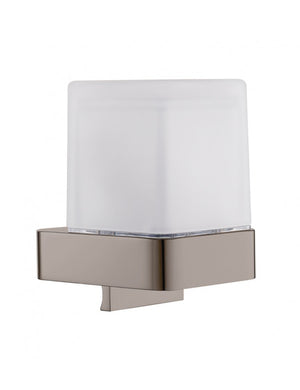 NIL Dispenser Sapone da Parete in Metallo Lucido Ottone Grigio e Vetro 200ml