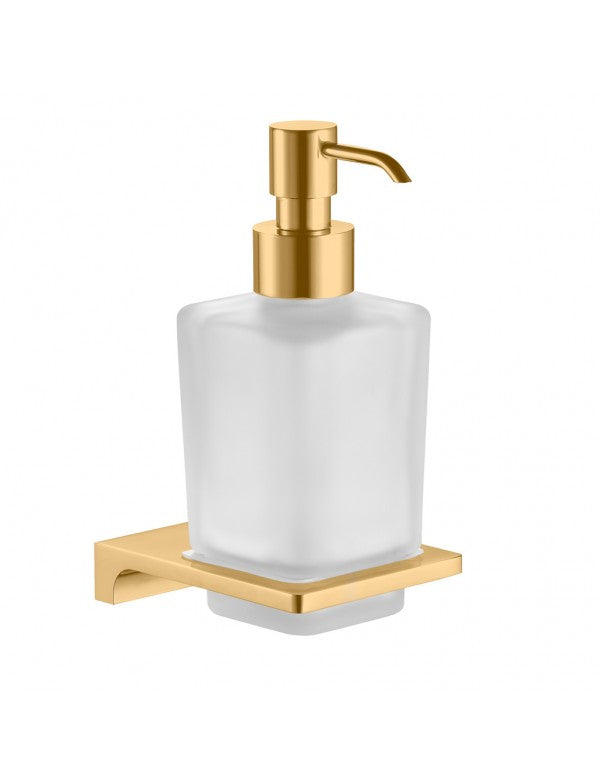 NIL dispenser sapone da parete in vetro e ottone dorato spazzolato 200 ml