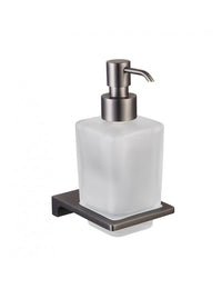 NIL dispenser sapone da parete in vetro e ottone metallo grigio 200 ml