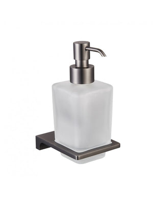 NIL dispenser sapone da parete in vetro e ottone metallo grigio 200 ml