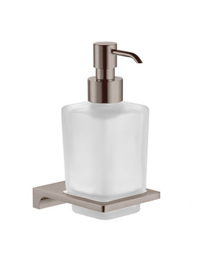 NIL dispenser sapone da parete in vetro e metallo lucido ottone grigio 200 ml