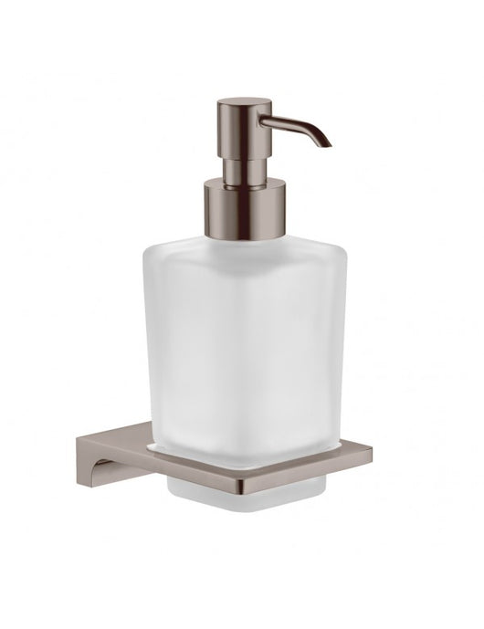 NIL dispenser sapone da parete in vetro e metallo lucido ottone grigio 200 ml