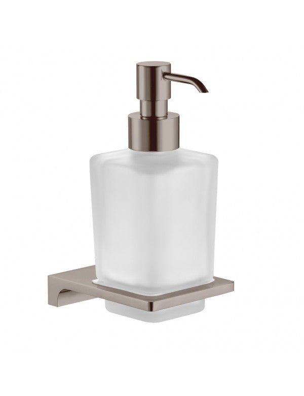 NIL dispenser sapone da parete in vetro e metallo lucido ottone grigio 200 ml