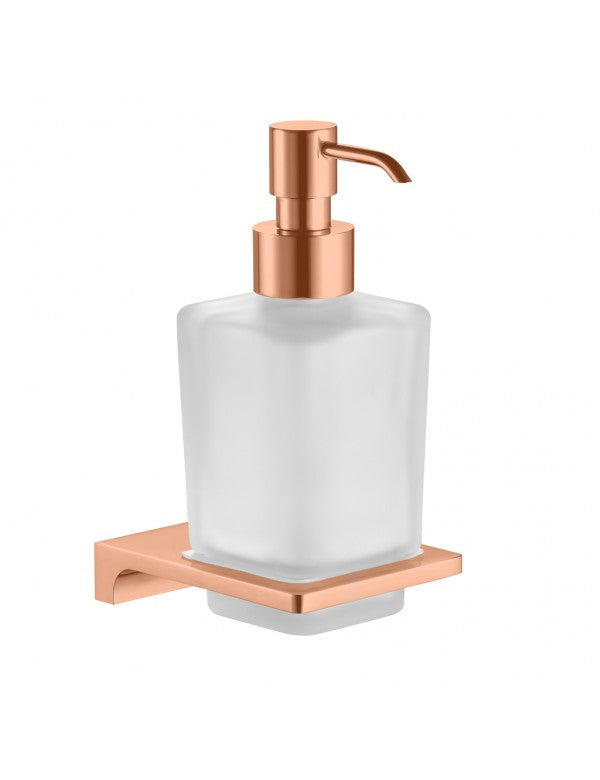 NIL dispenser sapone da parete in vetro e ottone oro rosa lucido 200 ml