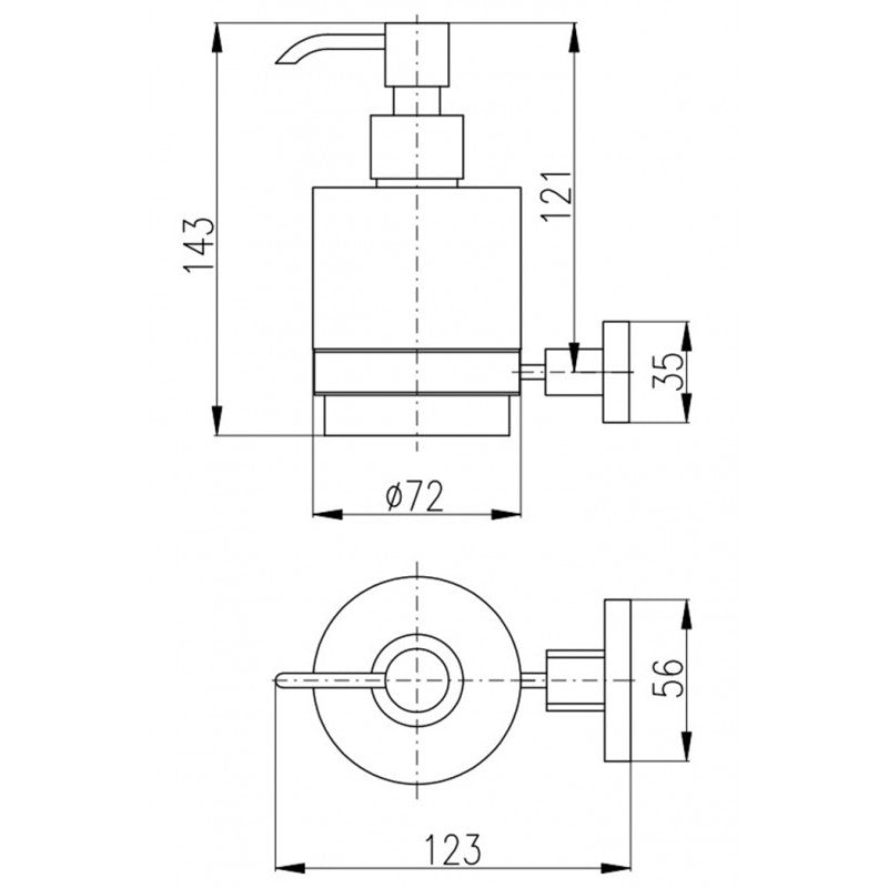 Dispenser sapone da parete YUKON in vetro e ottone bianco cromo 200 ml