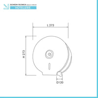 Distributore carta igienica per rotolo 200 mt in acciaio inox lucido