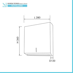 Distributore salviette carta a fogli piegati Z-C in acciaio inox lucido