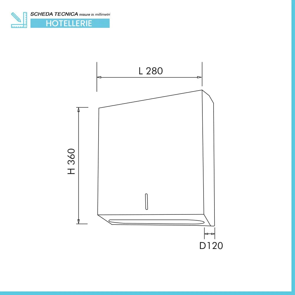 Distributore salviette carta a fogli piegati Z-C in acciaio inox satinato