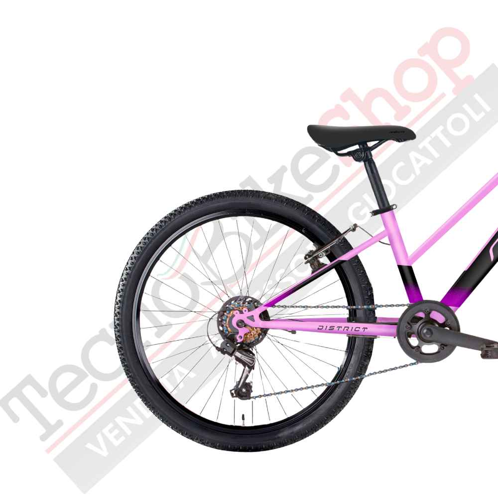 Bicicletta MTB da Ragazza MBM District 24" con Cambio 7 Velocità-Rosa