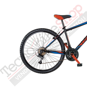 Bicicletta Uomo MTB MBM District 27,5" con Cambio 18 Velocità-Rosso