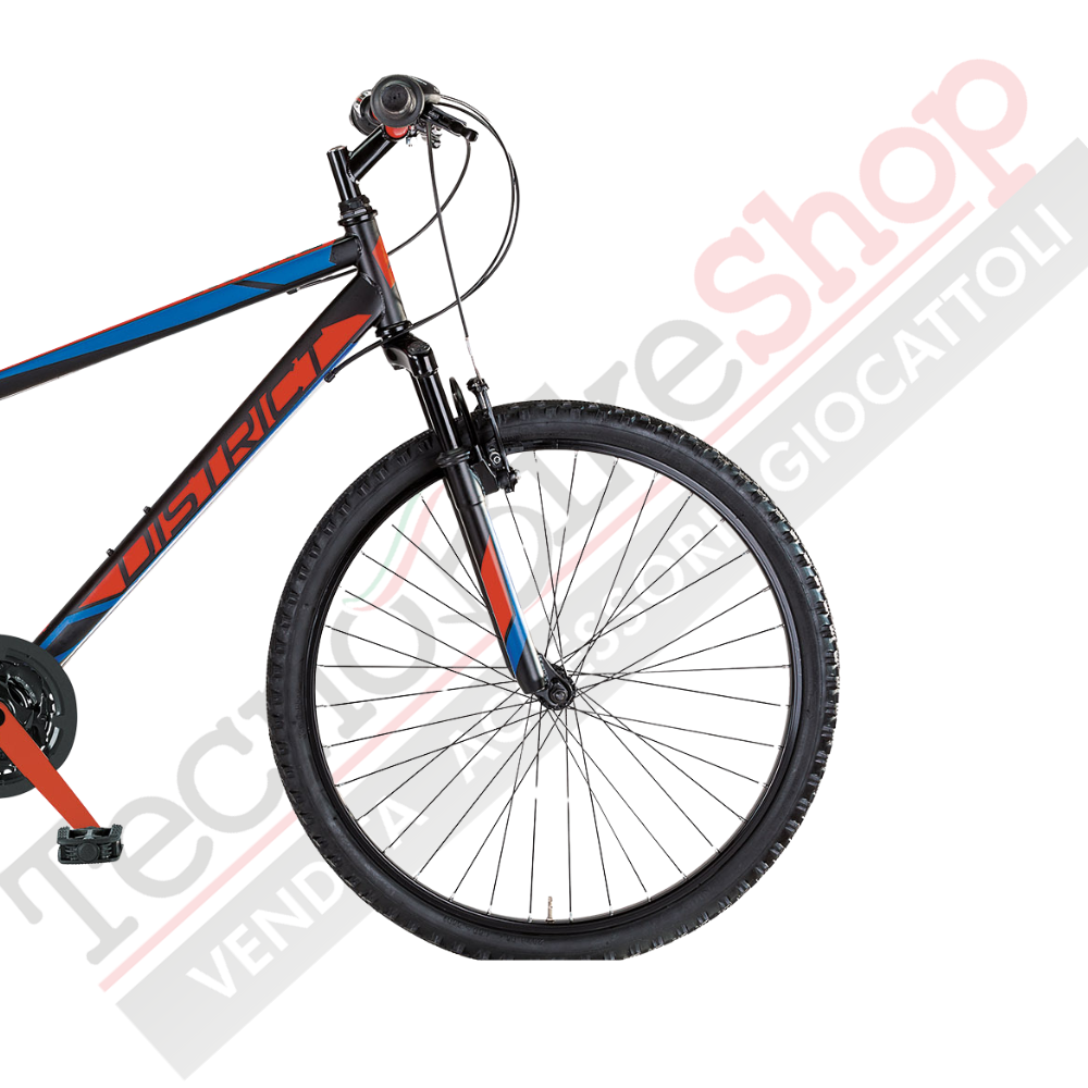 Bicicletta Uomo MTB MBM District 27,5" con Cambio 18 Velocità-Rosso