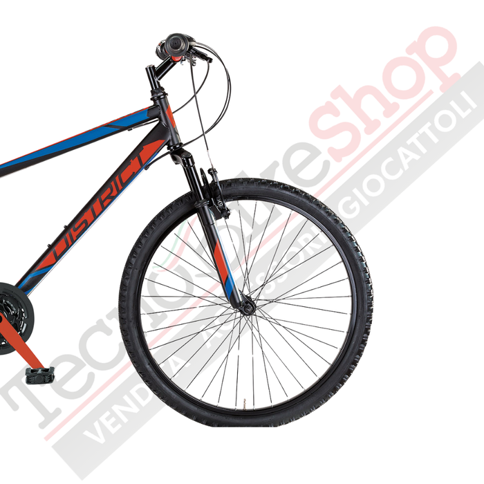 Bicicletta Uomo MTB MBM District 27,5" con Cambio 18 Velocità-Rosso
