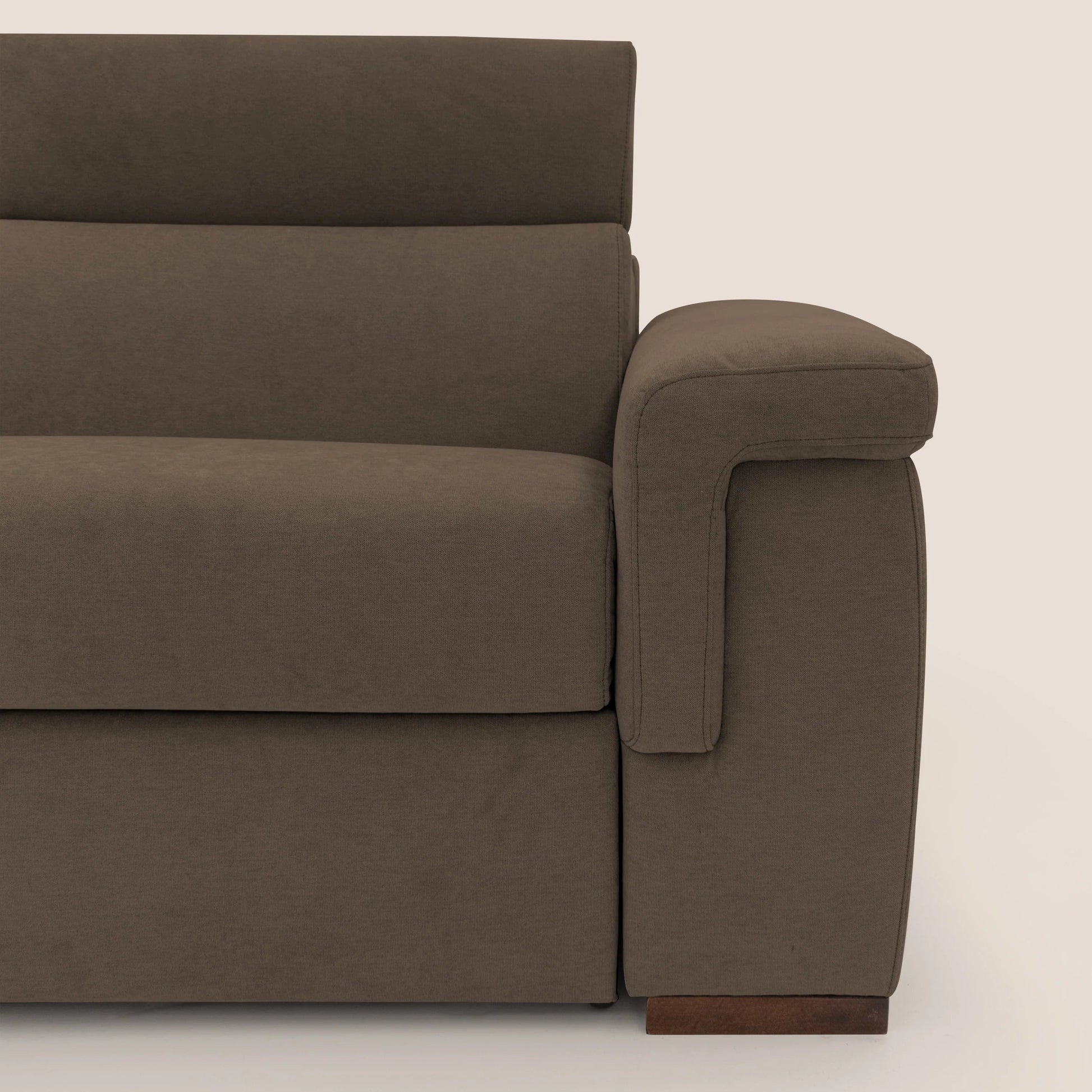 Divano Letto 3 Posti 220x100x95 cm in Tessuto Marrone