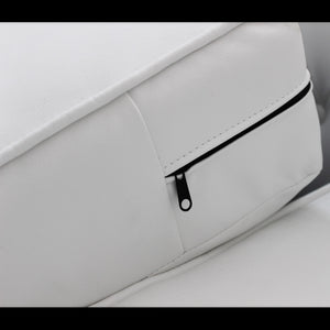 DIVANO 2 POSTI CHESTERFIELD IN ECOPELLE BIANCO