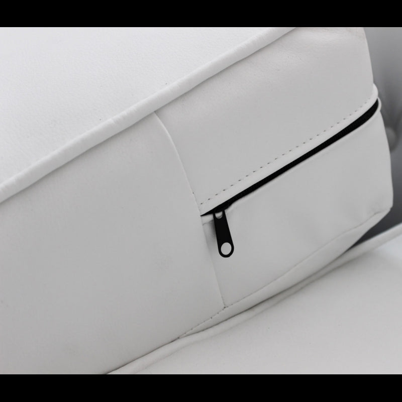 DIVANO 2 POSTI CHESTERFIELD IN ECOPELLE BIANCO