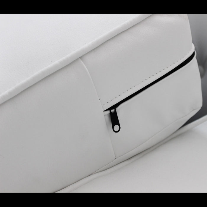 DIVANO 2 POSTI CHESTERFIELD IN ECOPELLE BIANCO