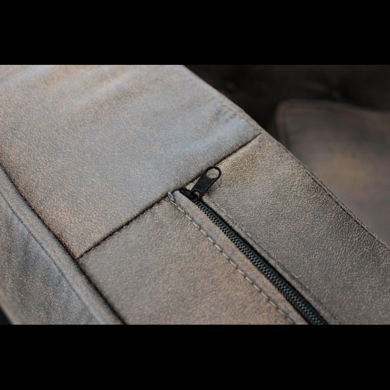 DIVANO 2 POSTI CHESTERFIELD IN ECOPELLE VINTAGE MARRONE