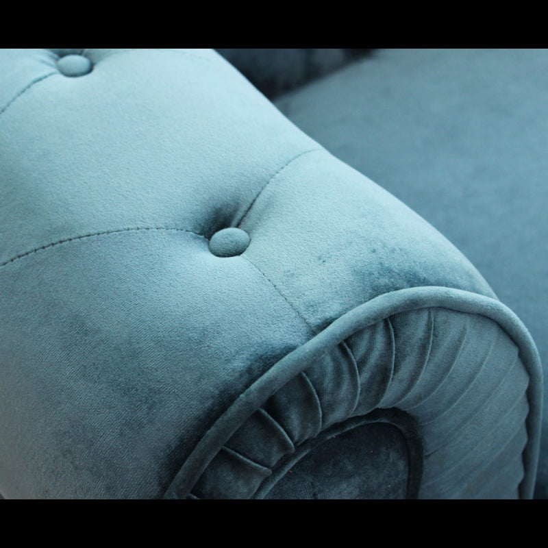 DIVANO 2 POSTI CHESTERFIELD IN VELLUTO BLU