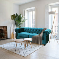 DIVANO 2 POSTI CHESTERFIELD IN VELLUTO BLU