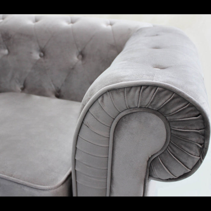 DIVANO 2 POSTI CHESTERFIELD IN VELLUTO TAUPE