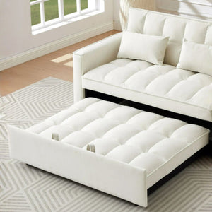 Divano 2 posti con letto estraibile beige 135x93x78H Eiri