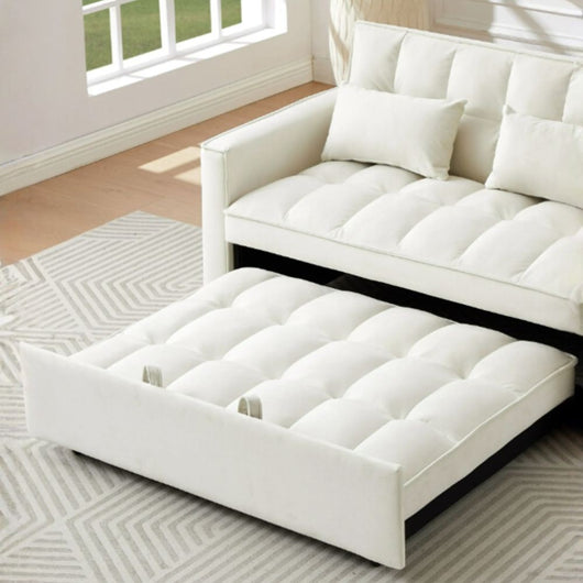 Divano 2 posti con letto estraibile beige 135x93x78H Eiri