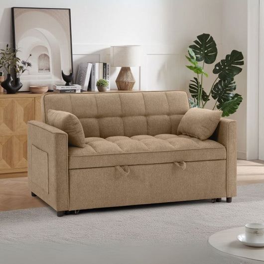 Divano 2 posti con letto estraibile cappuccino 135x93x78H Eiri