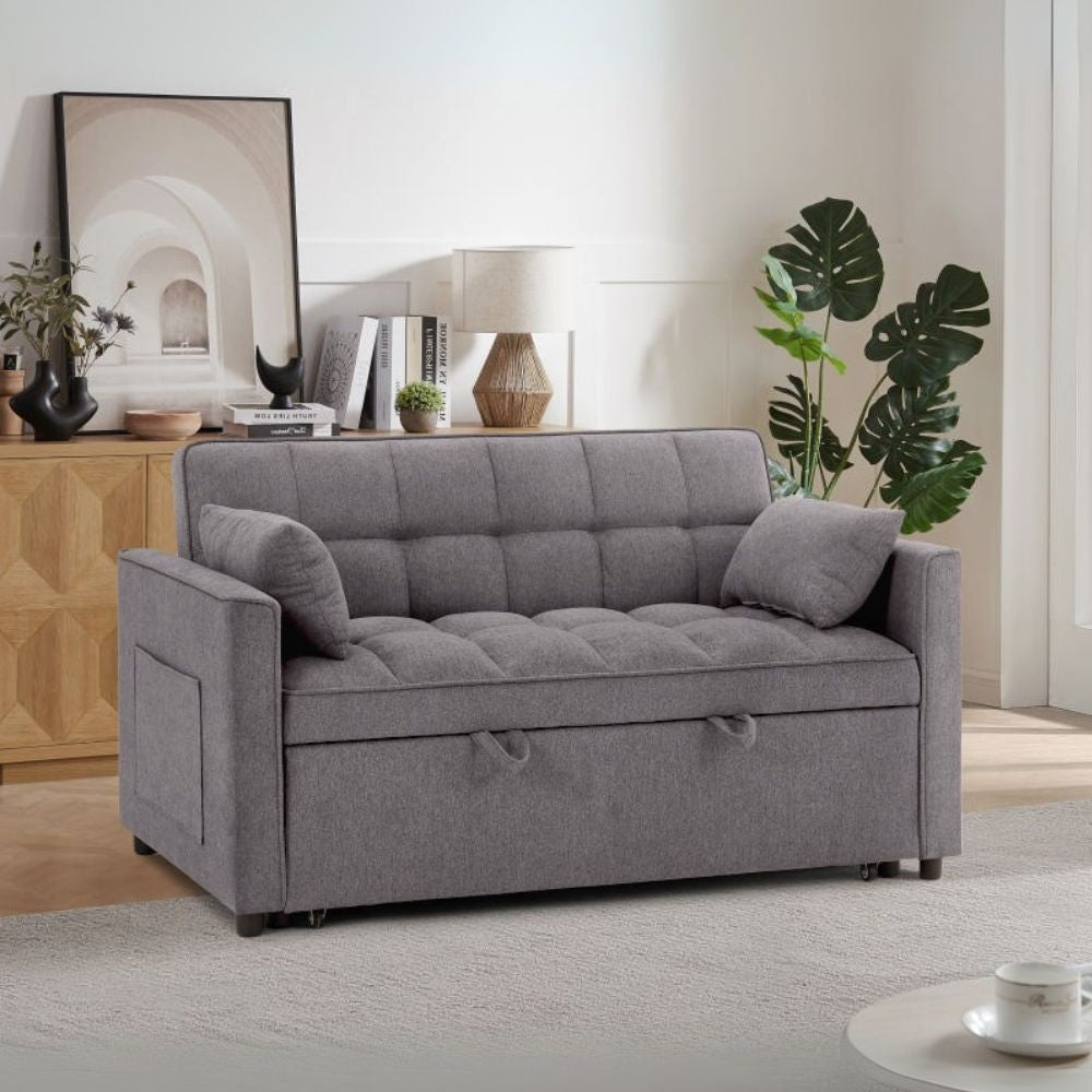 Divano 2 posti con letto estraibile grigio 135x93x78H Eiri