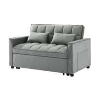 Divano 2 posti con letto estraibile grigio chiaro 135x93x78H Eiri