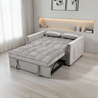 Divano 2 posti con letto estraibile grigio chiaro 135x93x78H Eiri