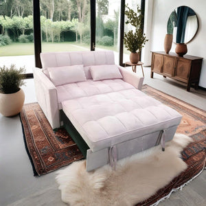 Divano 2 posti con letto estraibile rosa 135x93x78H Eiri