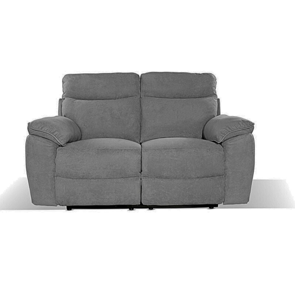 Divano 2 posti recliner manuale tessuto barrel90 grigio Boston 160x100x102H