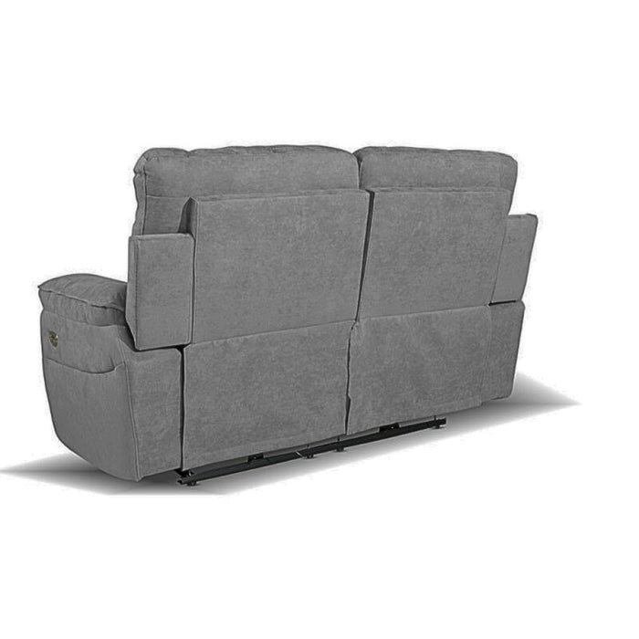 Divano 2 posti recliner manuale tessuto barrel90 grigio Boston 160x100x102H