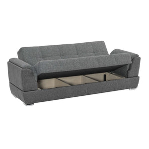 Divano 3 posti contenitore con funzione letto grigio Larissa 237x89x90H