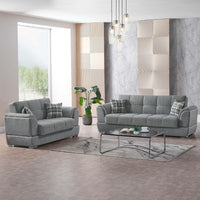 Divano 3 posti contenitore con funzione letto grigio Larissa 237x89x90H