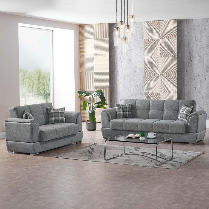 Divano 3 posti contenitore con funzione letto grigio Larissa 237x89x90H