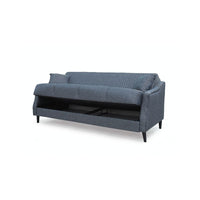 Divano 3 posti funzione letto contenitore Montana in tessuto grigio 225x82x92h